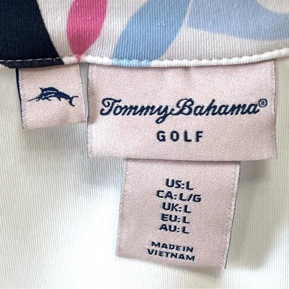 Tommy Bahama Golf White Quarter Zip Printed Stand Collar Casual Dress Large - Picture 10 of 10